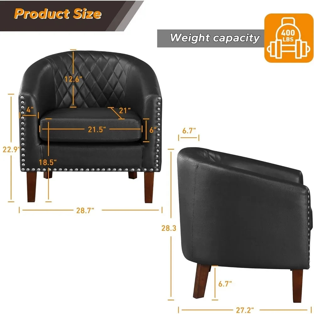 Leather Barrel Chair Sets