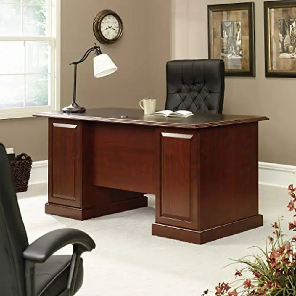75"-W Cherry Finish Executive Desk