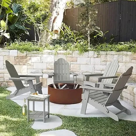 Set of 4 Folding HDPS Adirondack Chairs