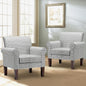 Set of 2-or 1 Striped or Plaid Linen Accent Chairs