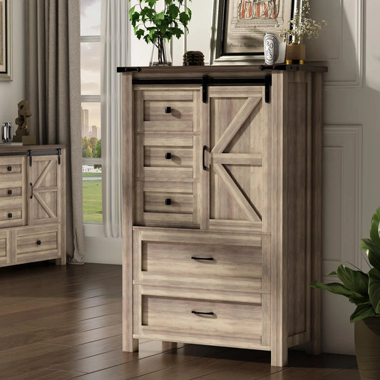 48" Farmhouse 5 Drawer Cabinet