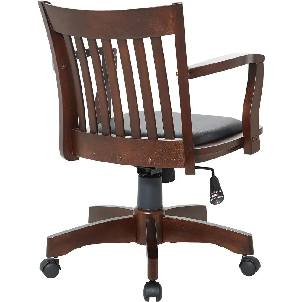 Wood Desk Chair with Padded Seat