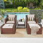 5-Piece Brown Wicker Patio Set