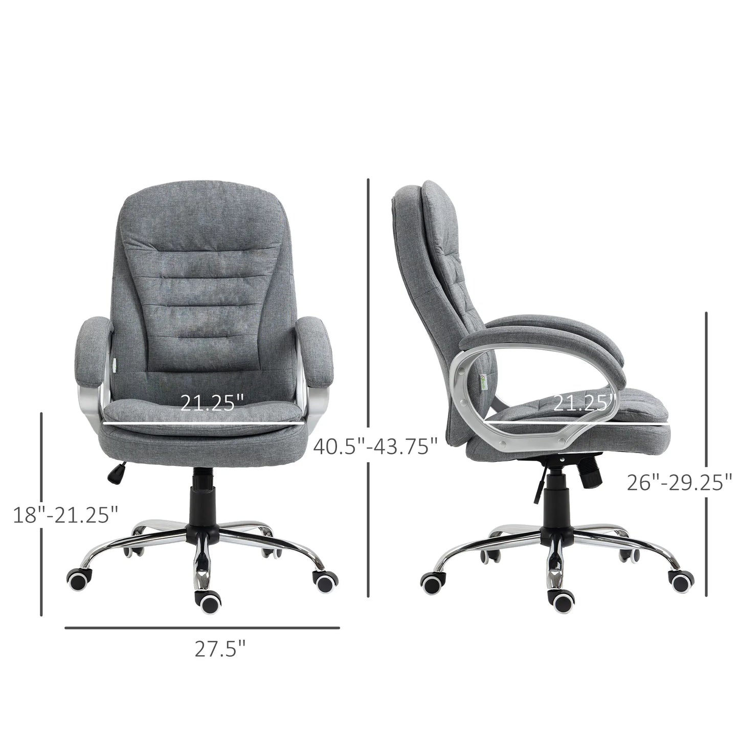 Grey Linen Executive Swivel Chair