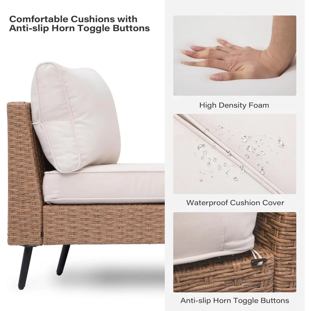 6-8Pc Rattan Wicker Patio Conversation Sets