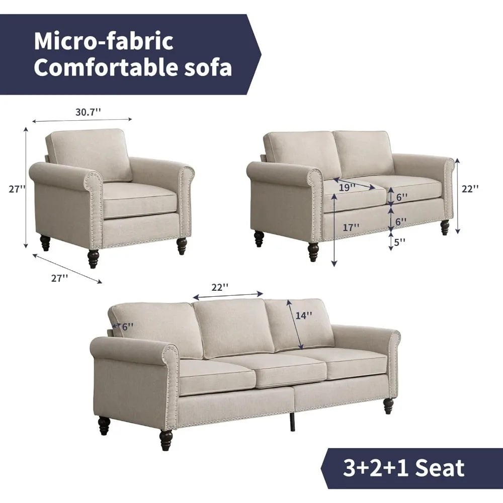 3 Piece Living Room Sofa Sets