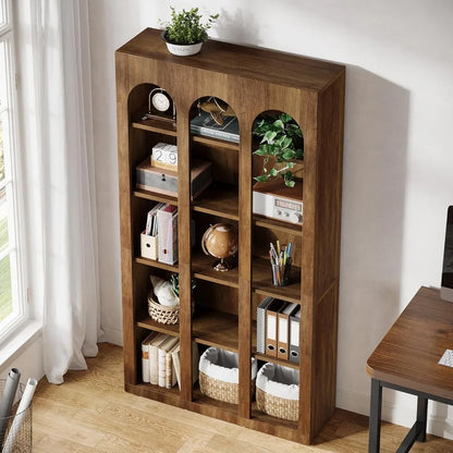 5-Tier Farmhouse Tall Bookshelf