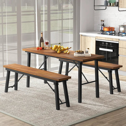 4-6 Person-59" Outdoor Natural Acadia Wood Folding Table
