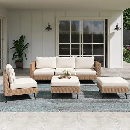 6-8Pc Rattan Wicker Patio Conversation Sets