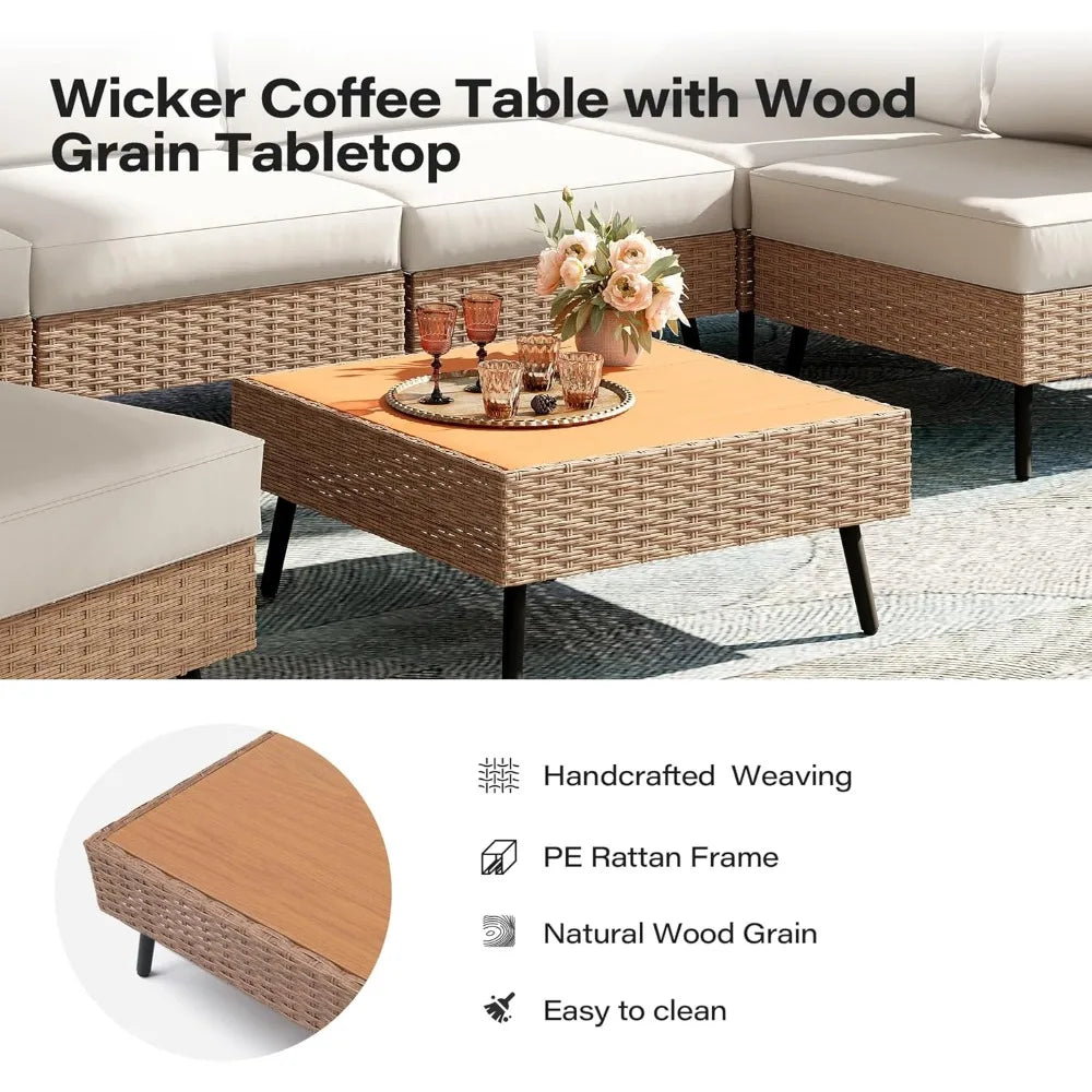 6-8Pc Rattan Wicker Patio Conversation Sets