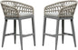 Set of 2-Outdoor Rattan 24" Counter Height Bar Stools