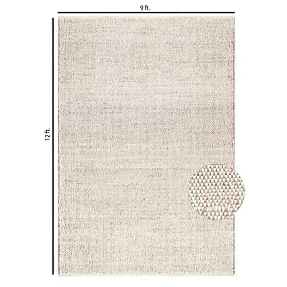 9'x12' Farmhouse Jute Cotton Rug