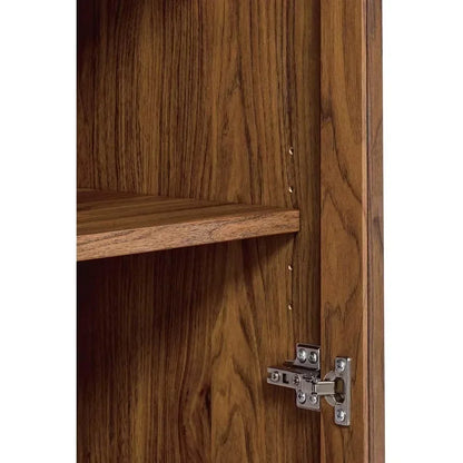 71" Tall Walnut Wood Display Cabinet
