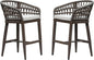 Set of 2-Outdoor Rattan 24" Counter Height Bar Stools
