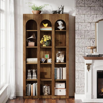 5-Tier Farmhouse Tall Bookshelf