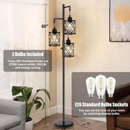 68" Dimmable Farmhouse Floor Lamps