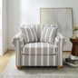 Linen Fabric Striped Accent Chairs