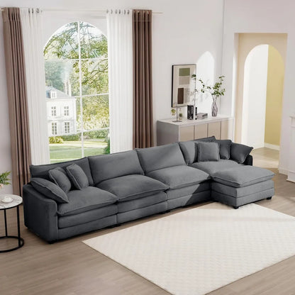 149.5" Sectional Sofa w/Ottoman