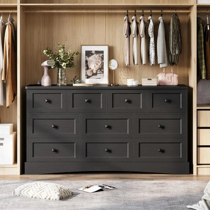 10-Drawer Black Bedroom Dresser