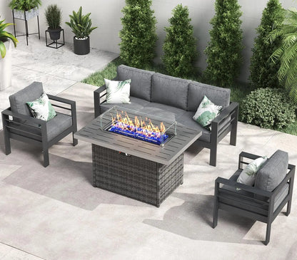 4 or 5 Pc-Patio Sectional Furniture With Fire Pit Table or Coffee Table