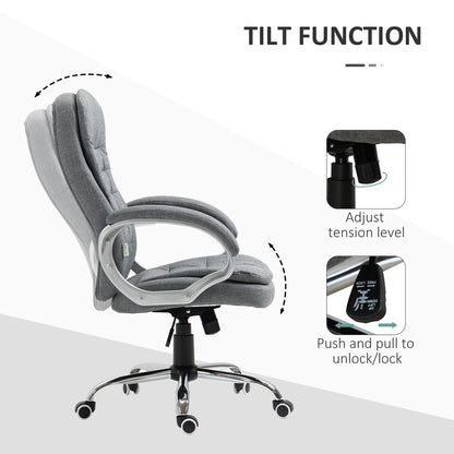 Grey Linen Executive Swivel Chair