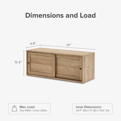 Oak Wall Mounted TV Stand