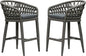 Set of 2-Outdoor Rattan 24" Counter Height Bar Stools