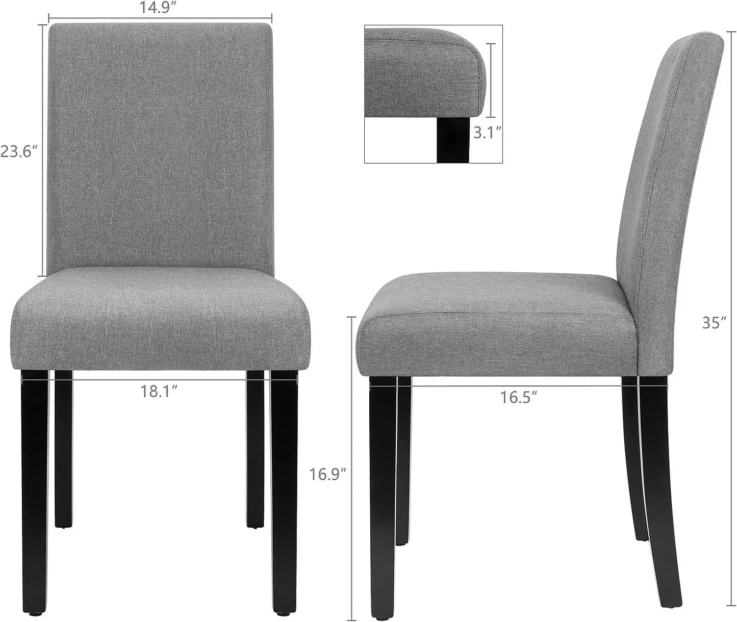 Set of 4 Gray Dining Chairs