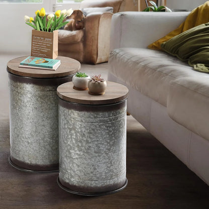 Farmhouse Storage Accent Tables