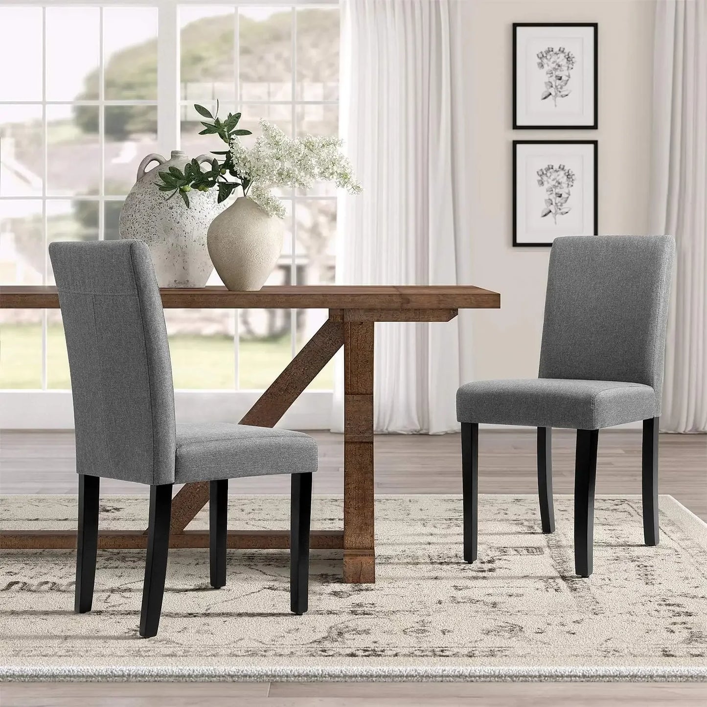 Set of 4 Gray Dining Chairs