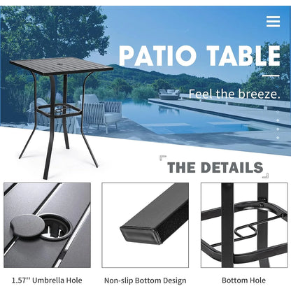 39" High Outdoor Bistro Table with Umbrella Hole