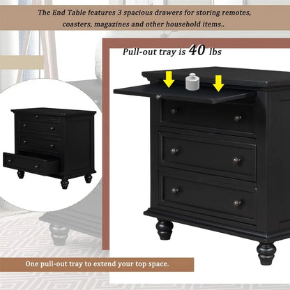 3 Drawer Nightstand