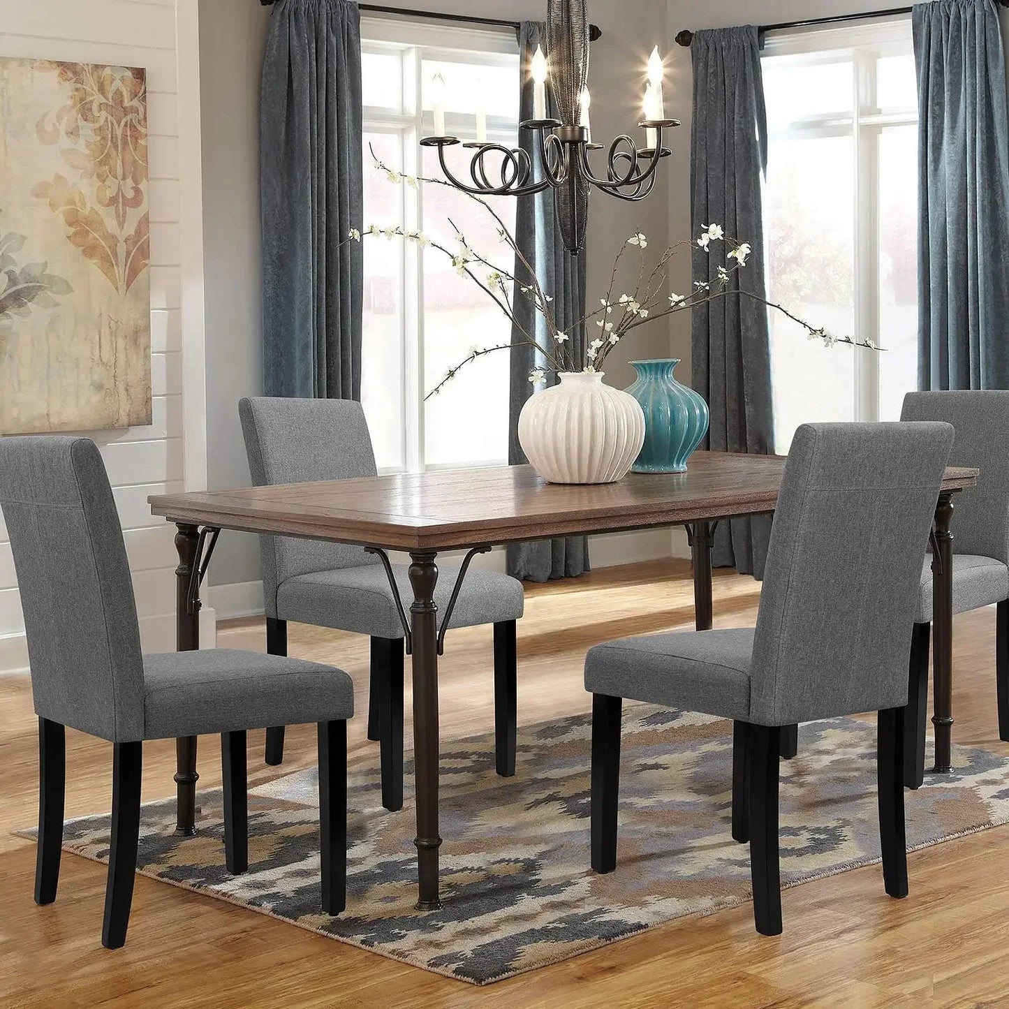 Set of 4 Gray Dining Chairs