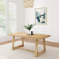 72" Farmhouse Solid Oak Dining Table