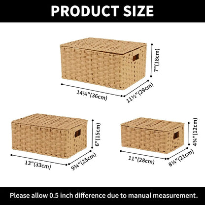3 Set Storage Basket with Lid