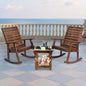 3 pcs Rustic Wooden Outdoor Rocking Set