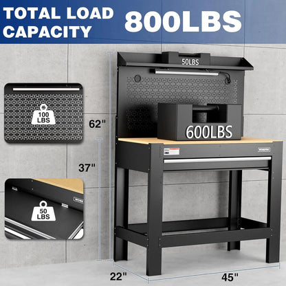 45" Garage Workbench with Storage