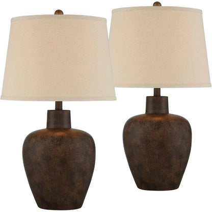 Set of 2 Farmhouse Rustic Lamps