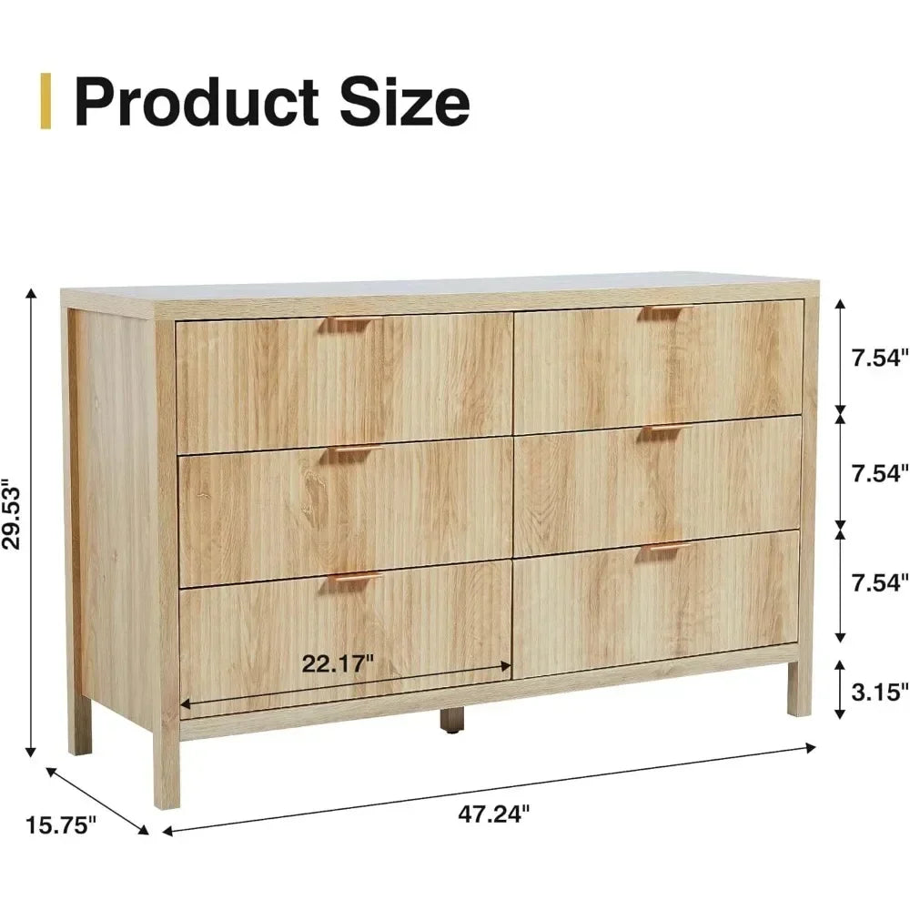 4 to 8-Drawer Fluted Double Dressers