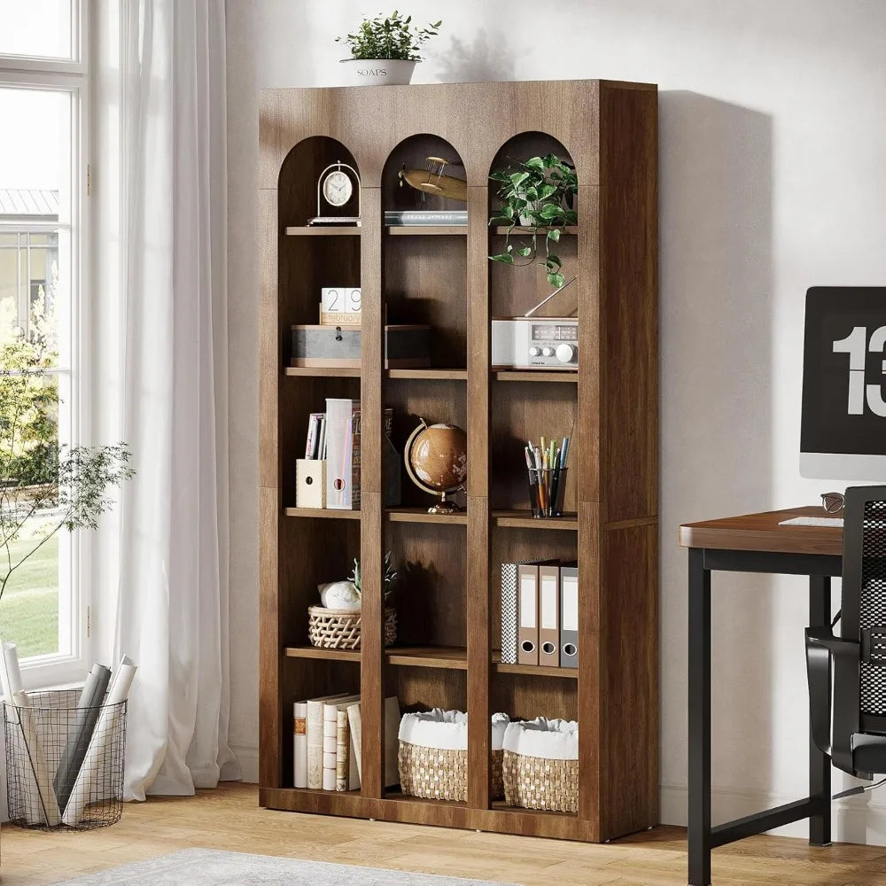 5-Tier Farmhouse Tall Bookshelf