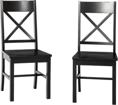 Set of 2 Farmhouse Wood Kitchen Chairs