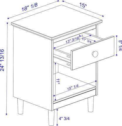 Set of 2- Solid Wood Nightstand Sets