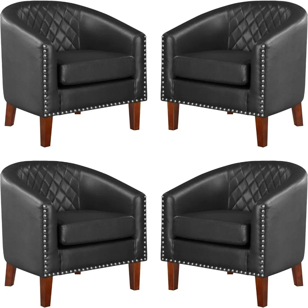 Leather Barrel Chair Sets