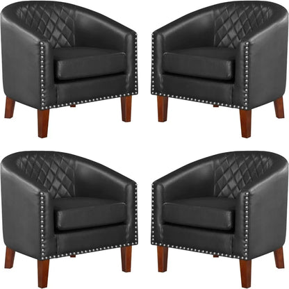 Leather Barrel Chair Sets