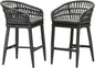 Set of 2-Outdoor Rattan 24" Counter Height Bar Stools