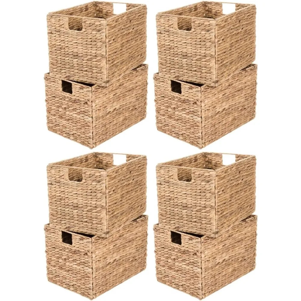 8 Pack Hyacinth Wicker Baskets