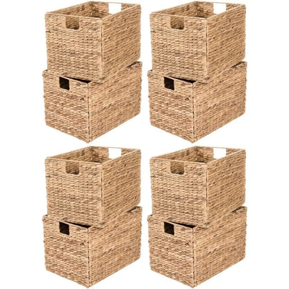8 Pack Hyacinth Wicker Baskets