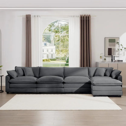 149.5" Sectional Sofa w/Ottoman