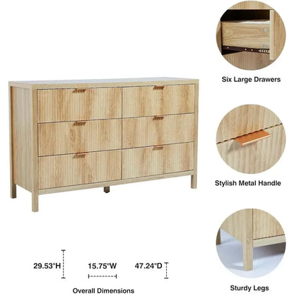 4 to 8-Drawer Fluted Double Dressers