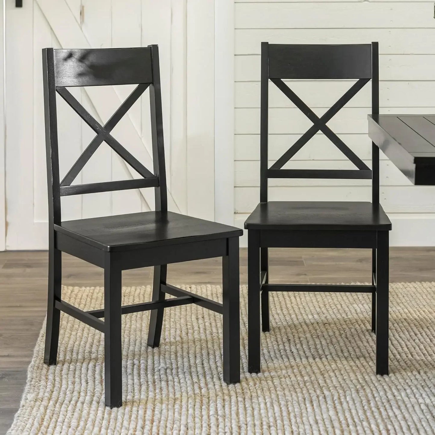 Set of 2 Farmhouse Wood Kitchen Chairs